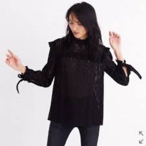Madewell I Black Lace Eyelet Top I